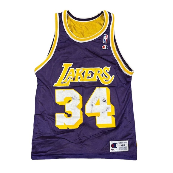 Champion LA Lakers Shaquille O'Neal Reversible #34 Mens Jersey Tank Size 40 VTG - Picture 4 of 6